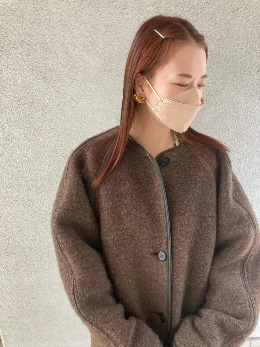 ロング カラー オレンジ カット ヘアカラー お洒落ベージュ🤎 代官山shibukiのヘアスタイル