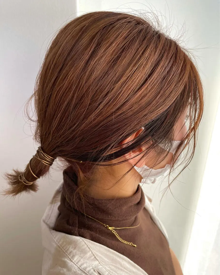 ミディアム カラー ブリーチ ブラウンカラー カッパーブラウン ヘアカラー トリートメント 過去一の柔髪ヘア 🌿einshairのヘアスタイル