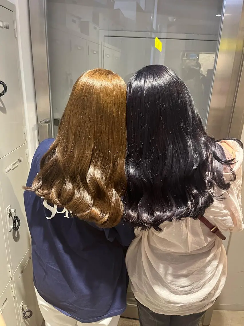 ミディアム ヘアカラー トリートメント ヘッドスパ ヘアセット 寒色/ベージュヘア ブリーチありMiOのヘアスタイル