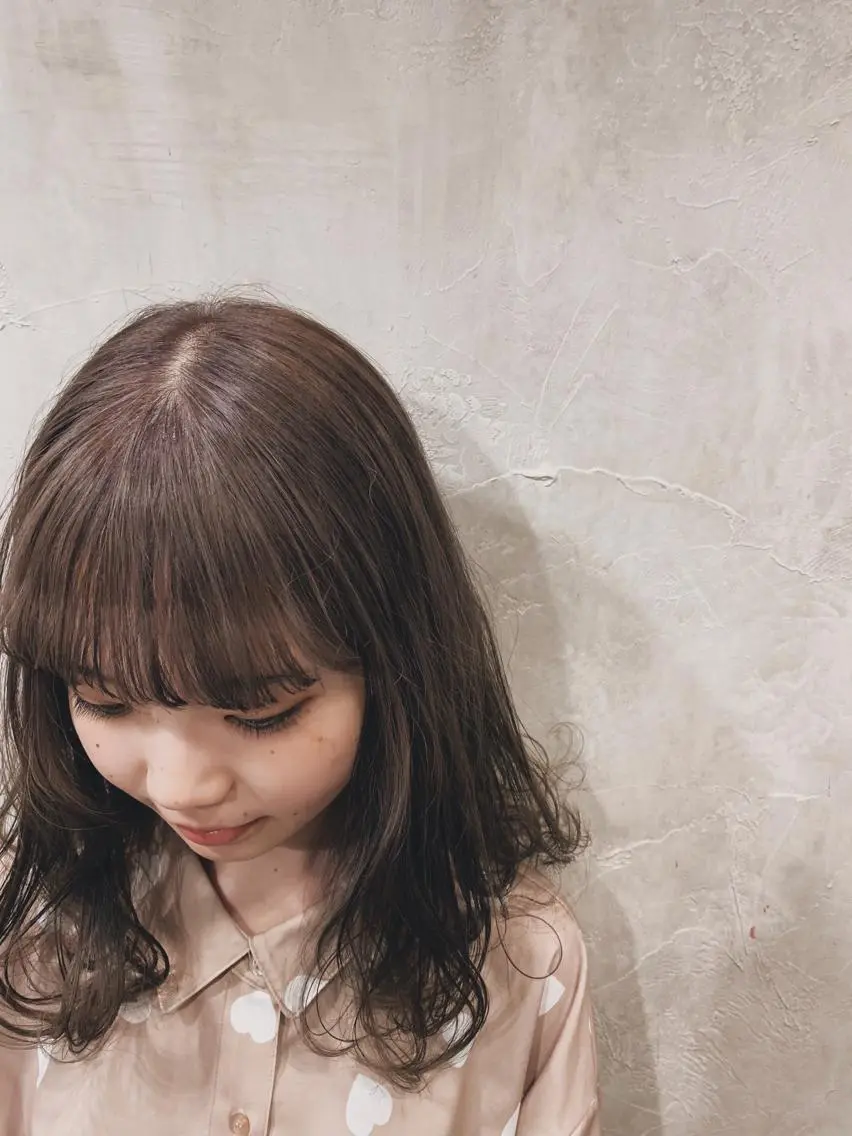 ミディアム カラー ヘアアレンジ ボブパーマコテ巻き風 パーマNo1深江秀平のヘアスタイル