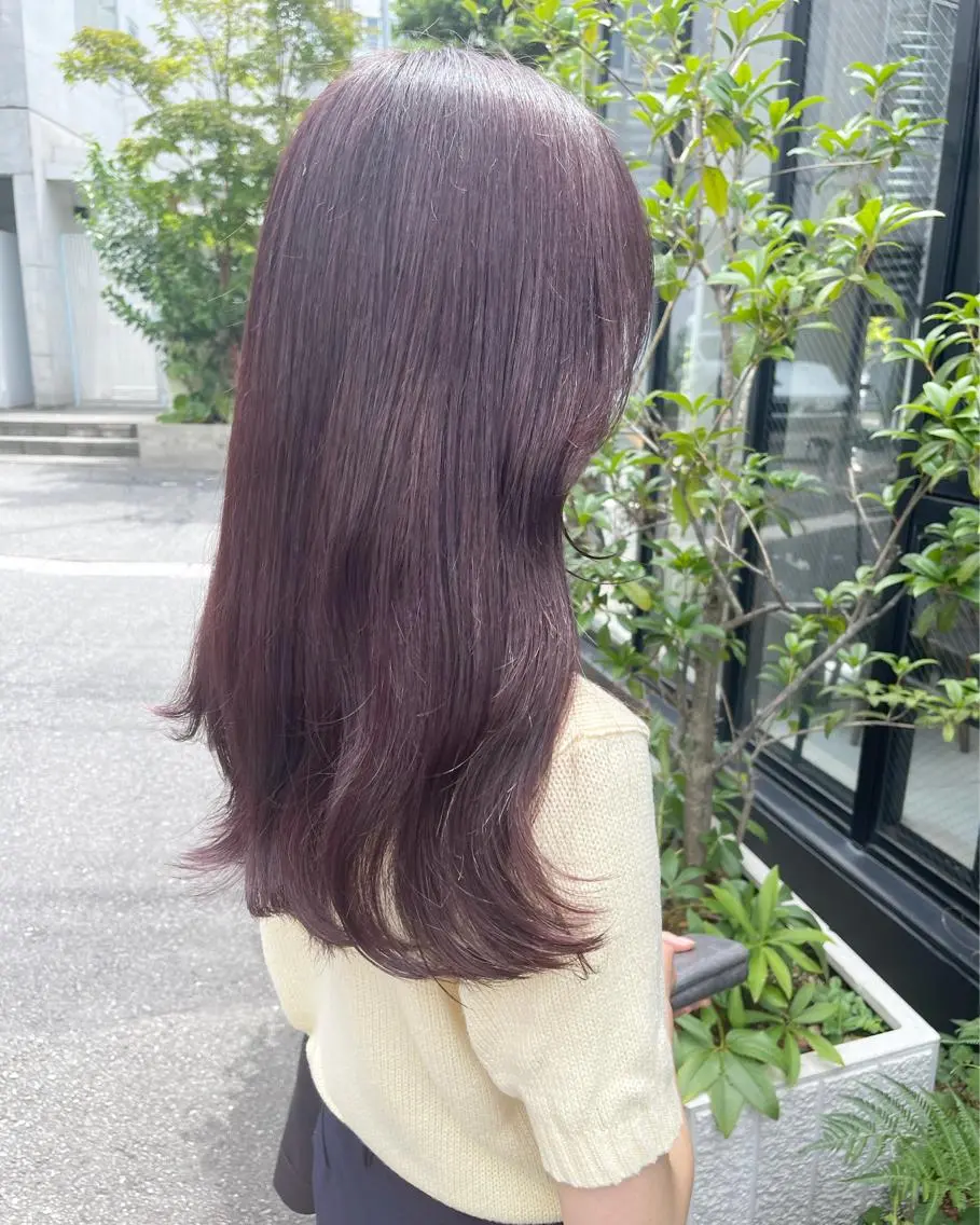 ロング カラー ラベンダーカラー ヘアカラー トリートメント ヘッドスパ 透明感/レイヤー スタイル🤎mamiのヘアスタイル