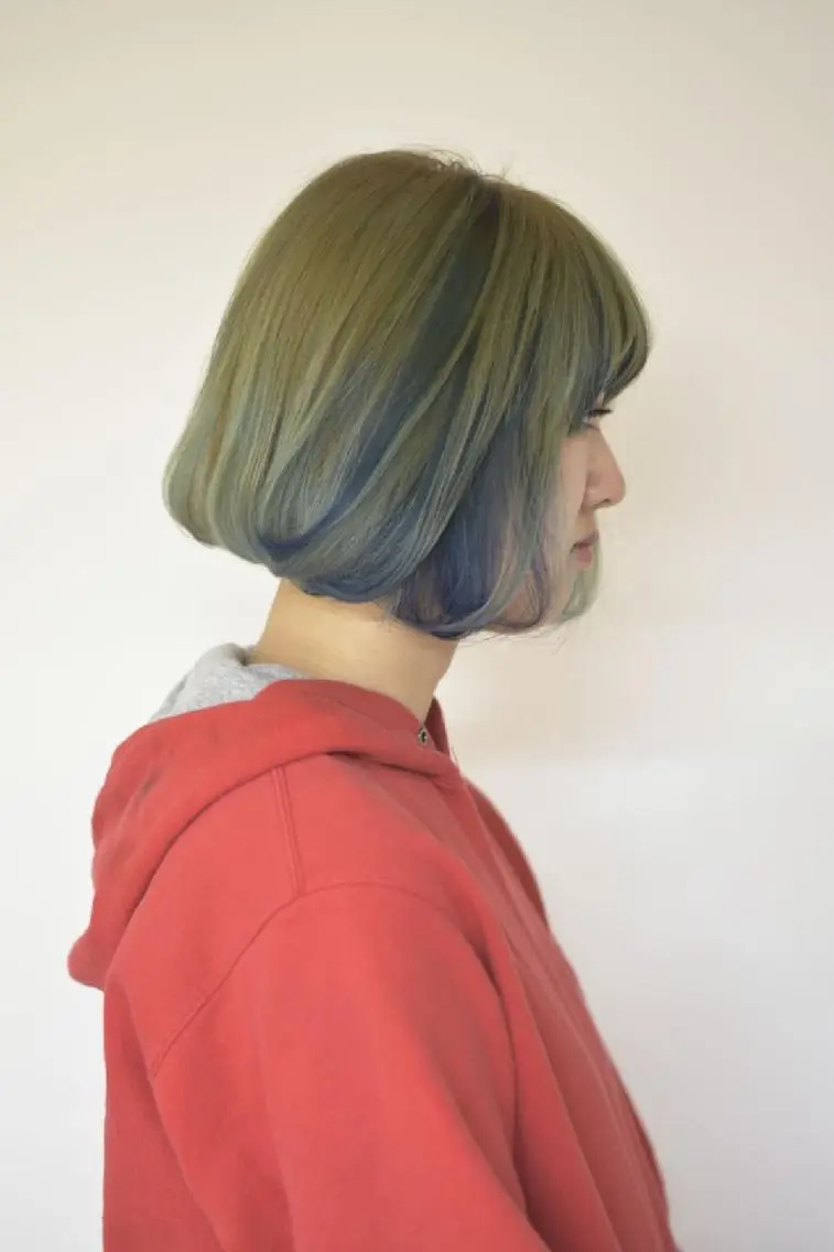 ショート カラー ベージュカラー ブルーカラー イエローカラー 原田 祥彰のヘアスタイル