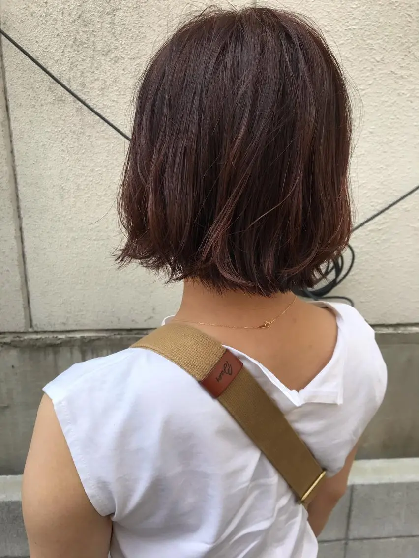 ミディアム ボブ カット ヘアカラー トリートメント ayane⭐️ボブ・ ショート・パーマのヘアスタイル