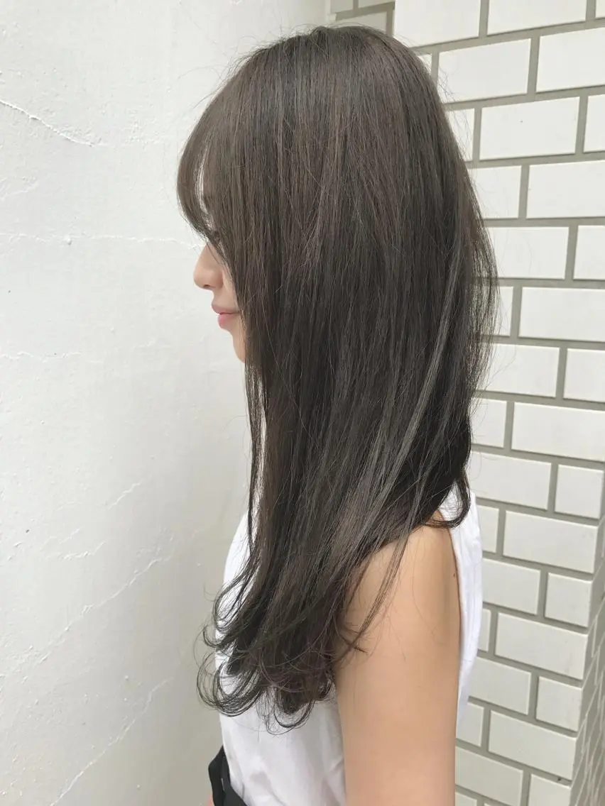 セミロング カラー グレージュ メンズカット特化柏駅 徒歩3分LOUのヘアスタイル