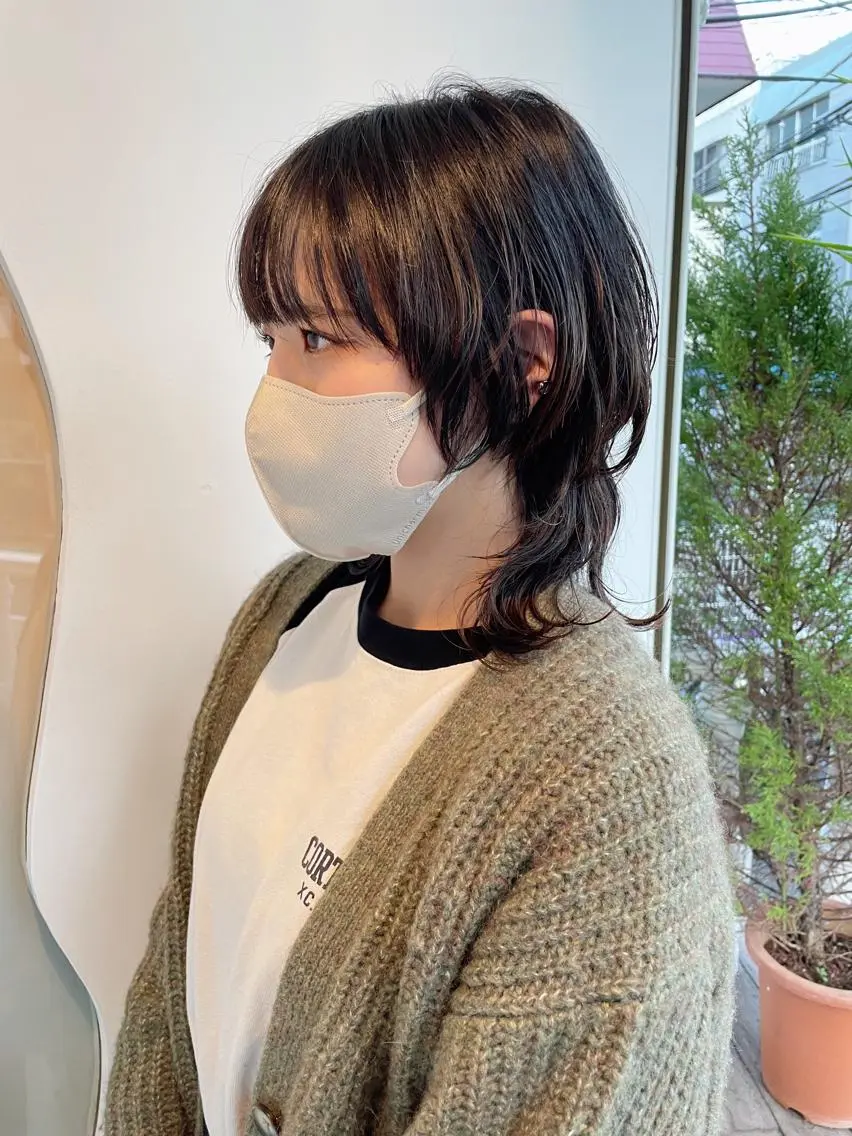 セミロング くびれヘア 顔まわりレイヤー レイヤーカット ウルフカット 🐺高椋 海/ウルフ/レイヤーのヘアスタイル