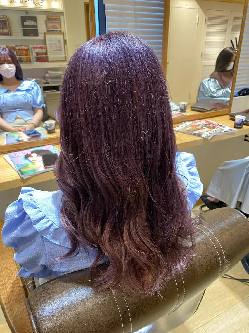 セミロング カラー ヘアカラー kawabe maikoのヘアスタイル
