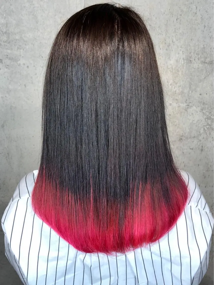 ミディアム カラー グラデーションカラー レッドカラー ✨ご新規様のみ✨ ウンノのヘアスタイル