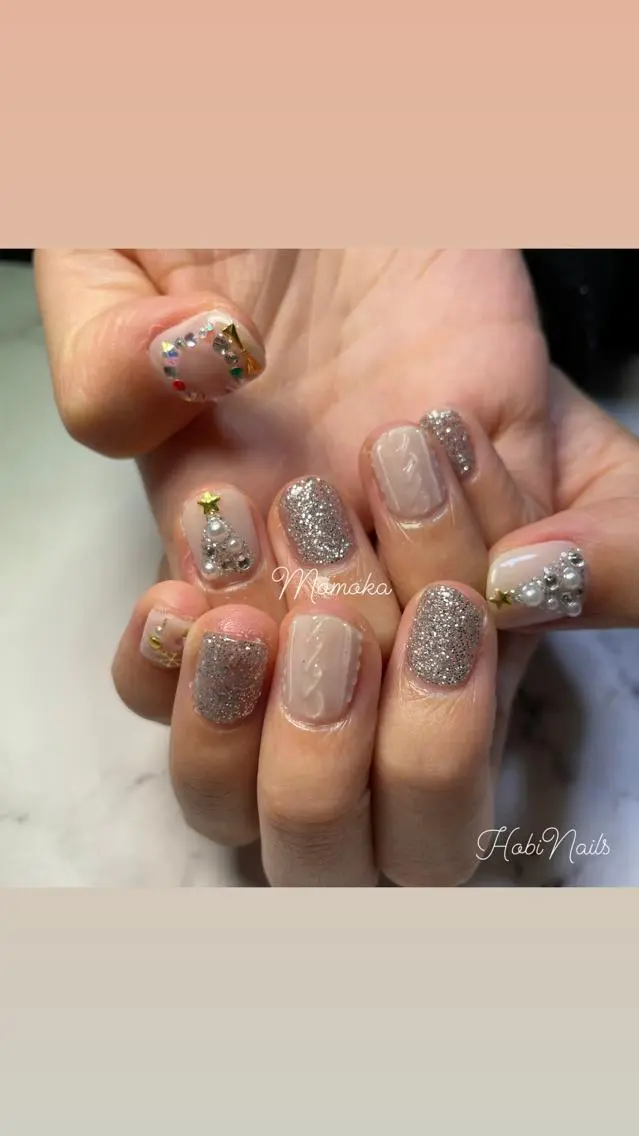 ネイル 冬ネイル クリスマス Momo nailsalonのネイルデザイン