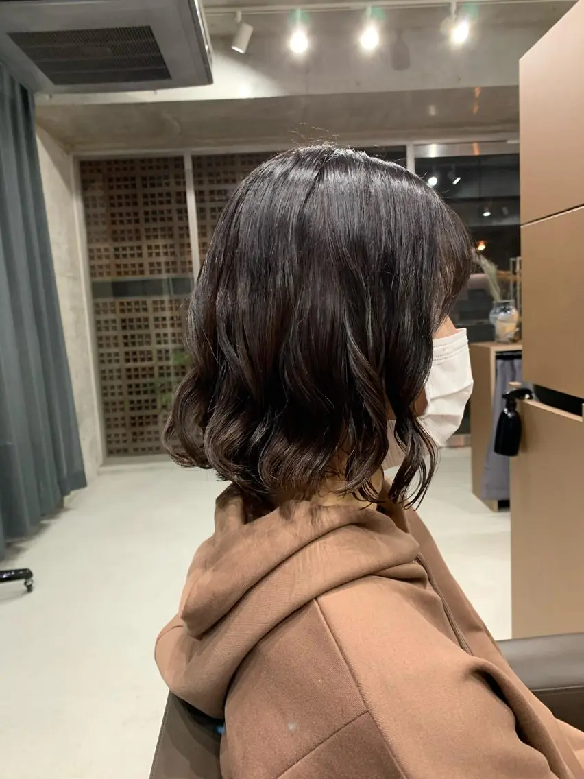 パーマ カット パーマ トリートメント ボブパーマコテ巻き風 パーマNo1深江秀平のヘアスタイル