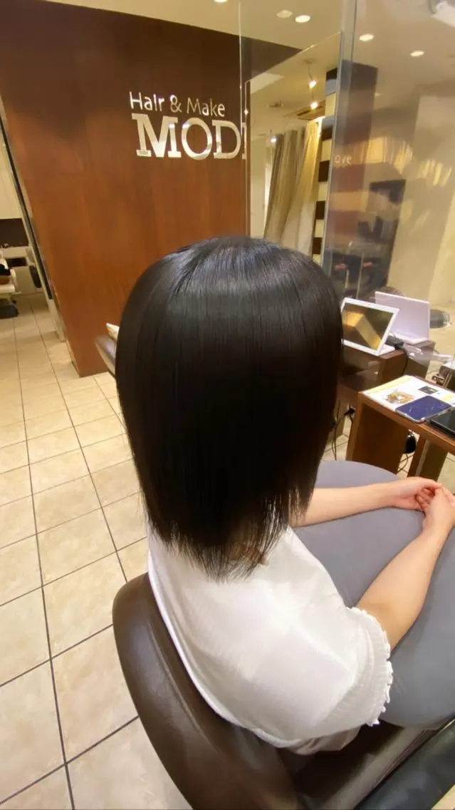 ミディアム カット 縮毛矯正 髪質改善/艶髪 ミトモリシュウトのヘアスタイル