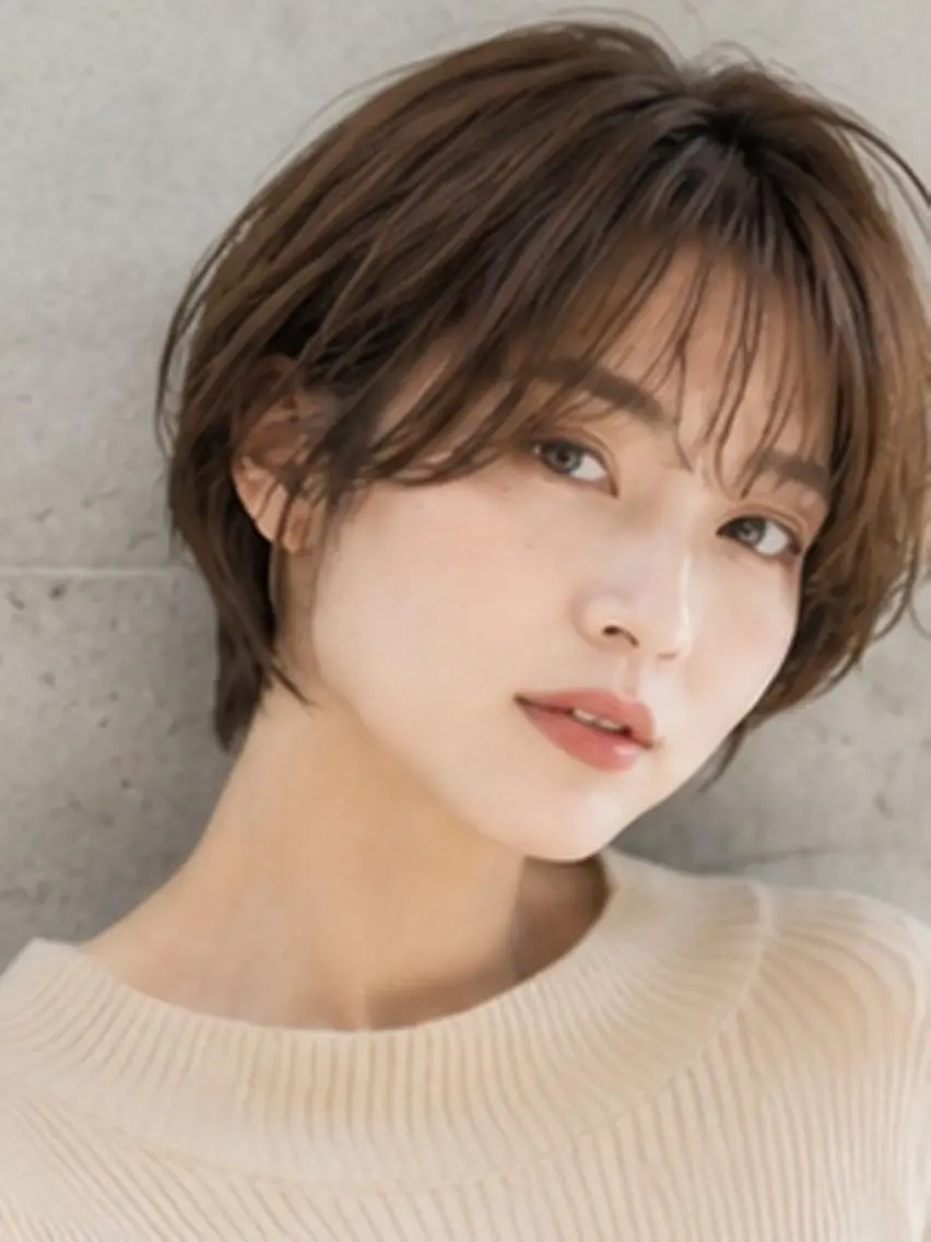 ショート 顔周りカット サイドバング 小顔カット 佐藤 龍太郎のヘアスタイル