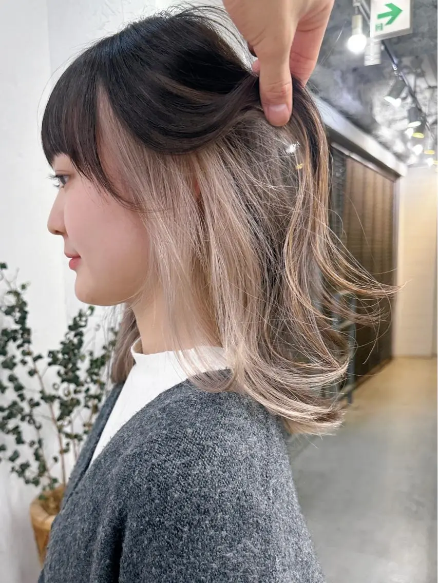 ミディアム カラー カット ヘアカラー トリートメント ブリーチダブルカラー 【koide】のヘアスタイル