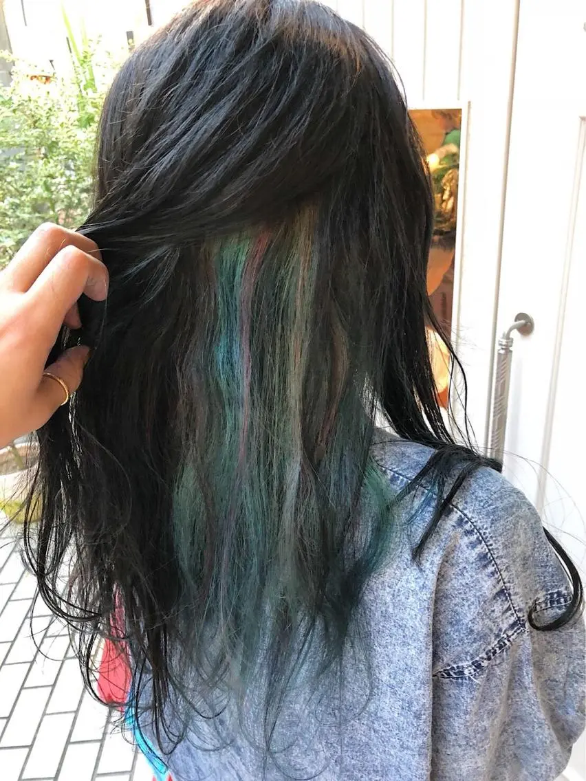 セミロング カラー ユニコーンカラー 🫟Blanco🫟 Color&Careのヘアスタイル