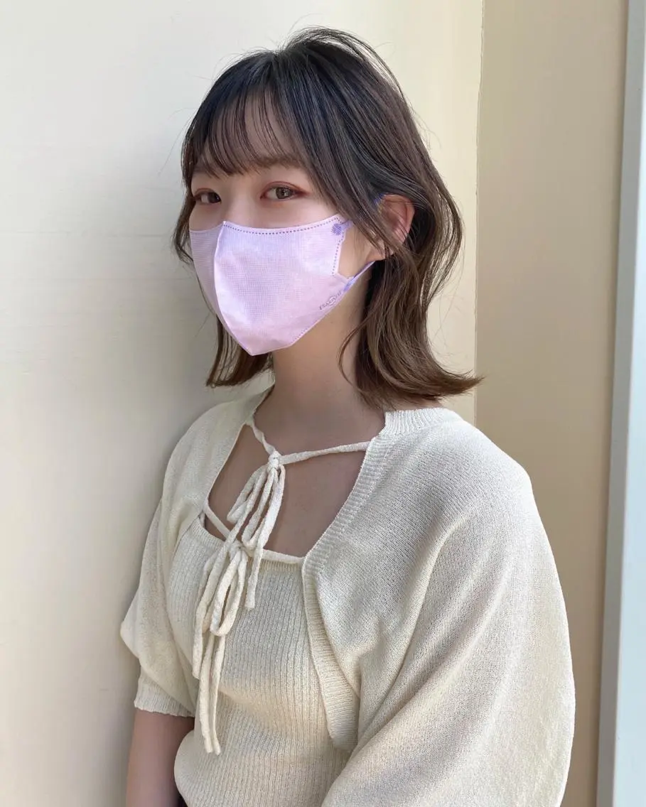 ミディアム カラー ボブ くびれヘア レイヤー/顔周り /透明感🩶高橋大のヘアスタイル