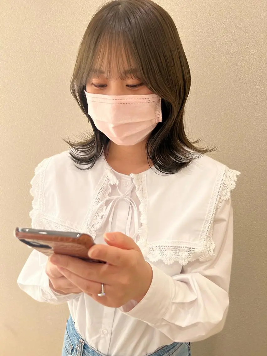 ミディアム カラー 外国人対応 佐久間のヘアスタイル