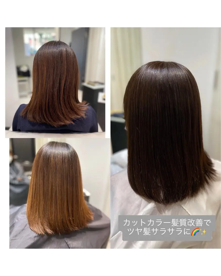 ミディアム YASU🍎CUT 赤系カラー/ヘアケアのヘアスタイル