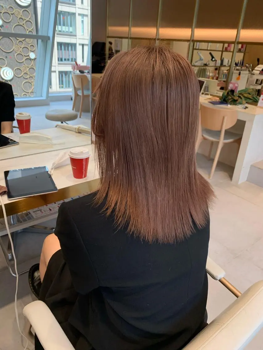 ミディアム カラー ヘアカラー トリートメント ヘアセット レイヤー専門家 ダブルカラー修のヘアスタイル