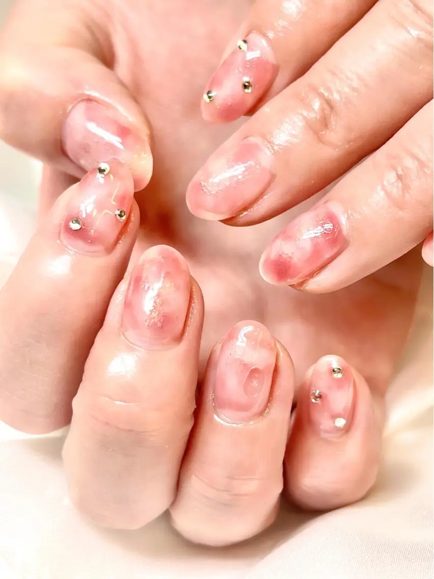 ネイル アートネイル オーロラネイル ジェルネイル 韓国ネイル ロングネイル ハンドネイル clover nailのネイルデザイン