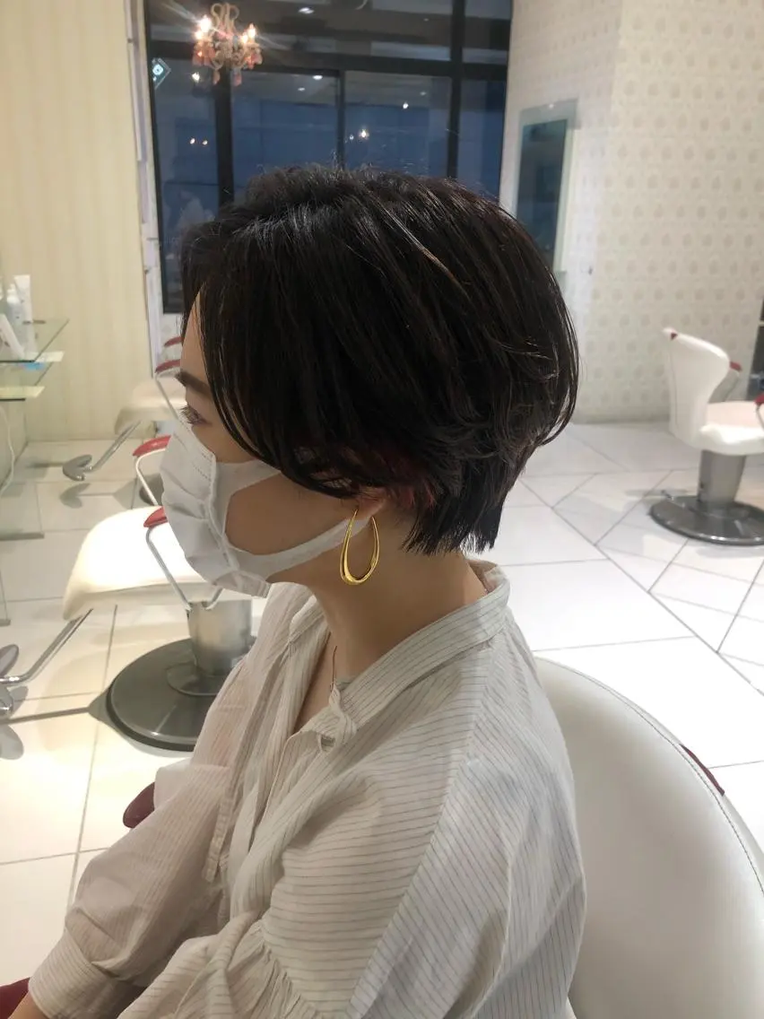 ショート カラー パーマ ショートヘア ニュアンスパーマ ✨髪質改善ストレート ×ミニボブ✨萩原 翼のヘアスタイル