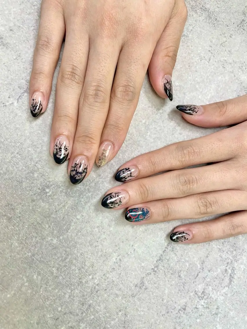 ネイル アートネイル イースター フレンチネイル ジェルネイル ガラスフレンチ ハンドネイル .N YUKIのネイルデザイン