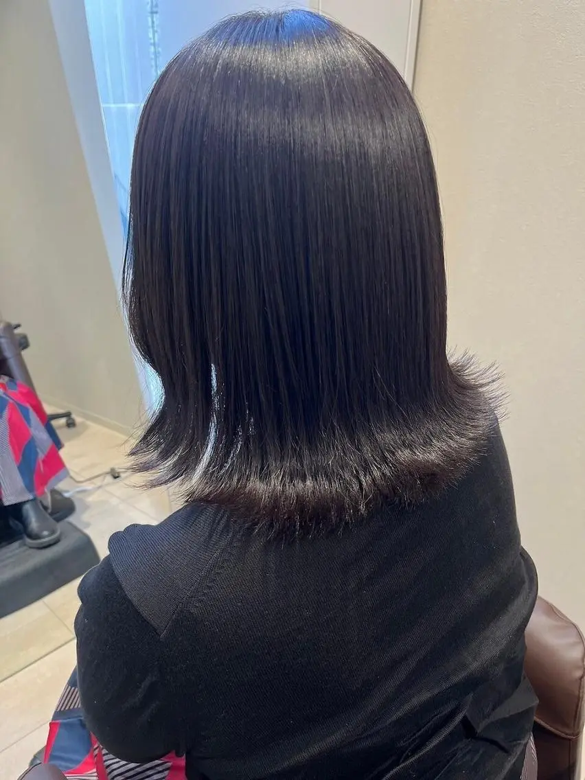 ミディアム カラー ショートボブ ボブ 髪質改善 小顔カット トリートメント カット ヘアカラー トリートメント newi hauoli札幌駅前のヘアスタイル