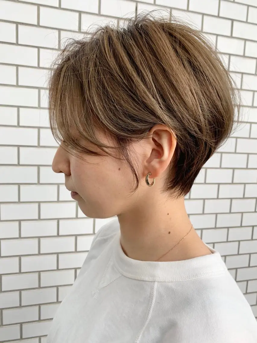 ショート ヘアカラー トリートメント juve. 別府のヘアスタイル
