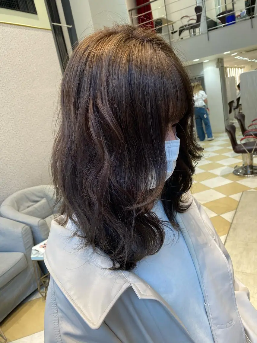 ミディアム カラー グレージュ ラベンダーカラー ラベンダーグレージュ ラベンダーグレー カット ヘアカラー トリートメント ヘアセット 💜髪質改善美髪💜 星野清光のヘアスタイル