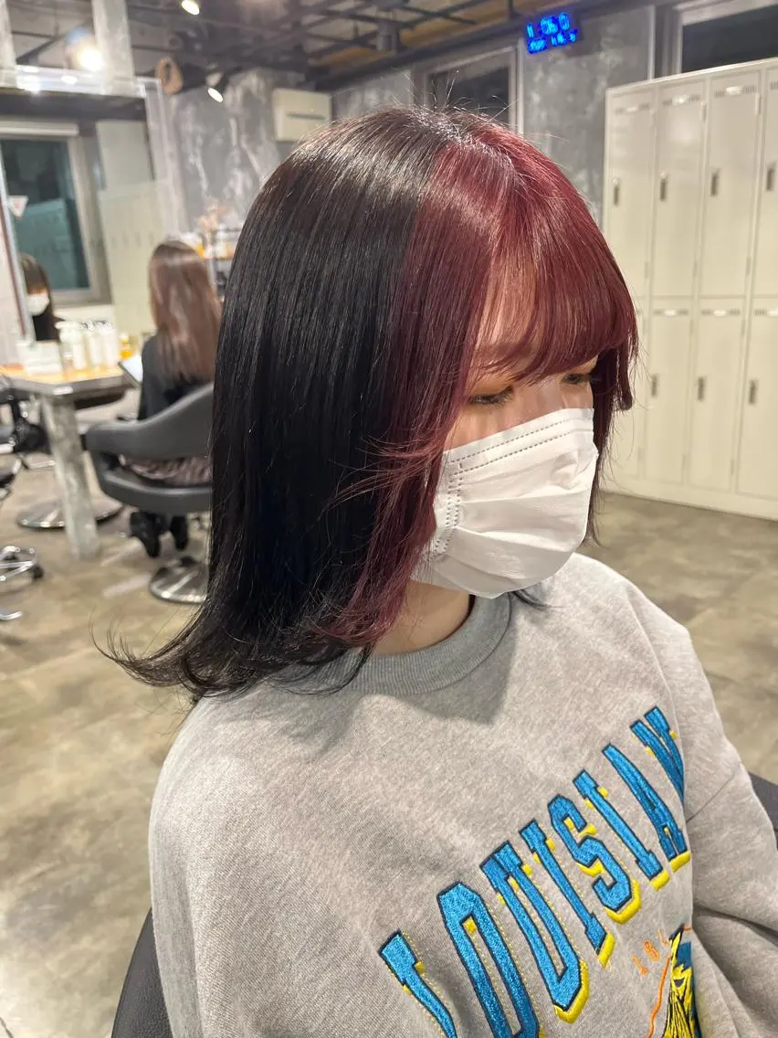 ミディアム ヘアカラー トリートメント ヘッドスパ ヘアセット 🪞透明感カラー🫧 縮毛矯正🥇かずきのヘアスタイル