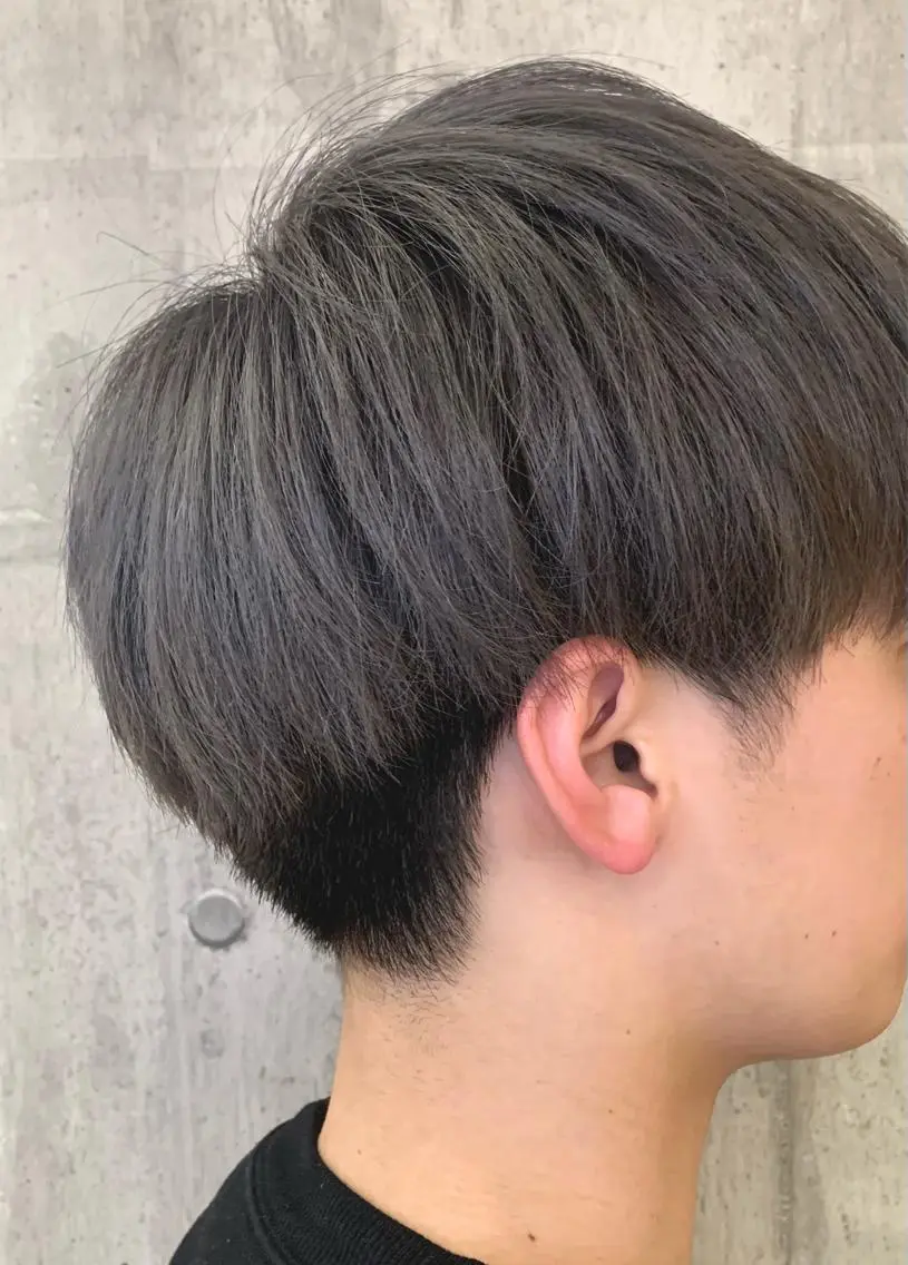 ショート カラー アッシュ ブリーチ 大人メンズパーマ /石川瑠青のヘアスタイル