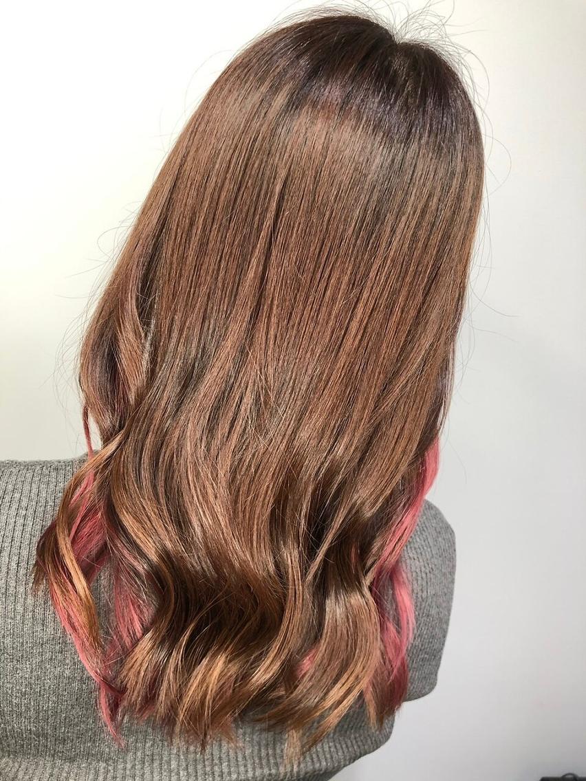 ミディアム カラー アディクシーカラー アッシュ ブルーカラー ダークアッシュ イヤリングカラー トップスタイリスト ✨KIRIKA中野✨のヘアスタイル