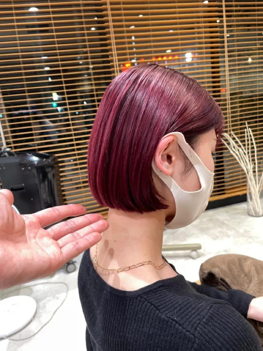 ショート カラー ヘアカラー 似合わせ レイヤー須川のヘアスタイル