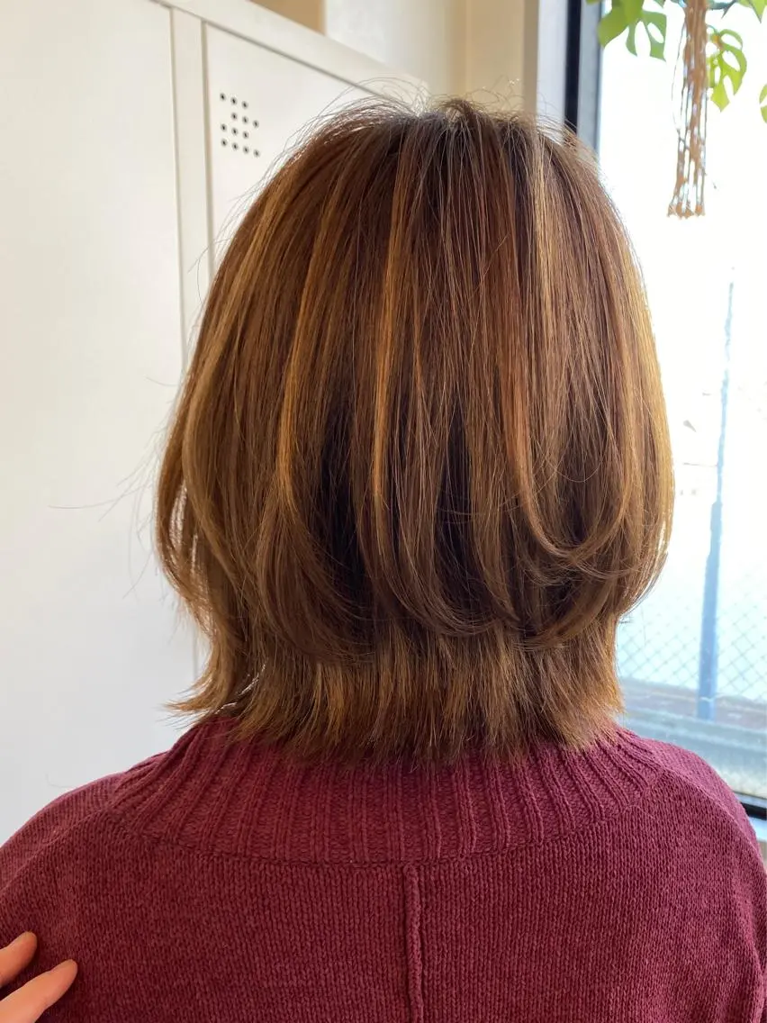ミディアム カラー ベージュカラー ボブ くびれヘア カット ヘアカラー トリートメント ヘッドスパ ナカジマ ボブ/レイヤーのヘアスタイル