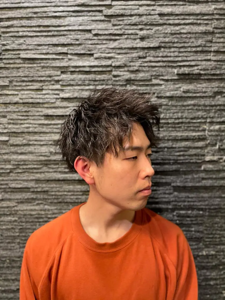 ショート パーマ メンズ 代表 武田晃英のヘアスタイル