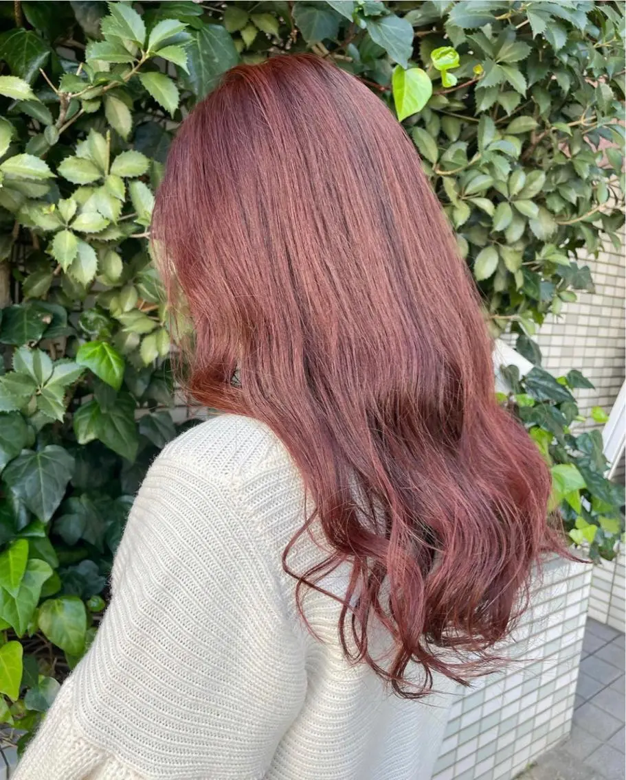ミディアム カラー ブラウンカラー ピンクカラー ピンクブラウン カワシマ セイカのヘアスタイル