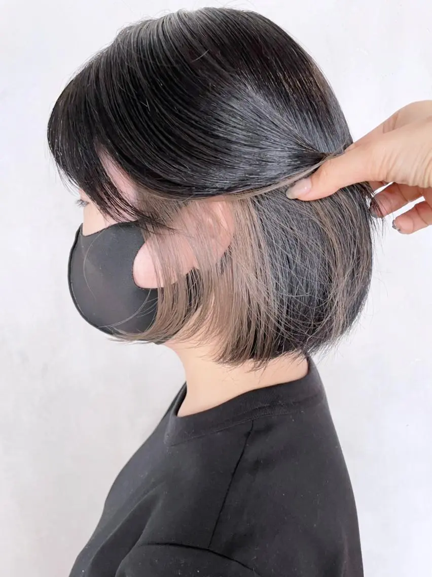 ミディアム カラー パーマ ヘアアレンジ ベージュカラー ITbyALBUM 八王子店のヘアスタイル
