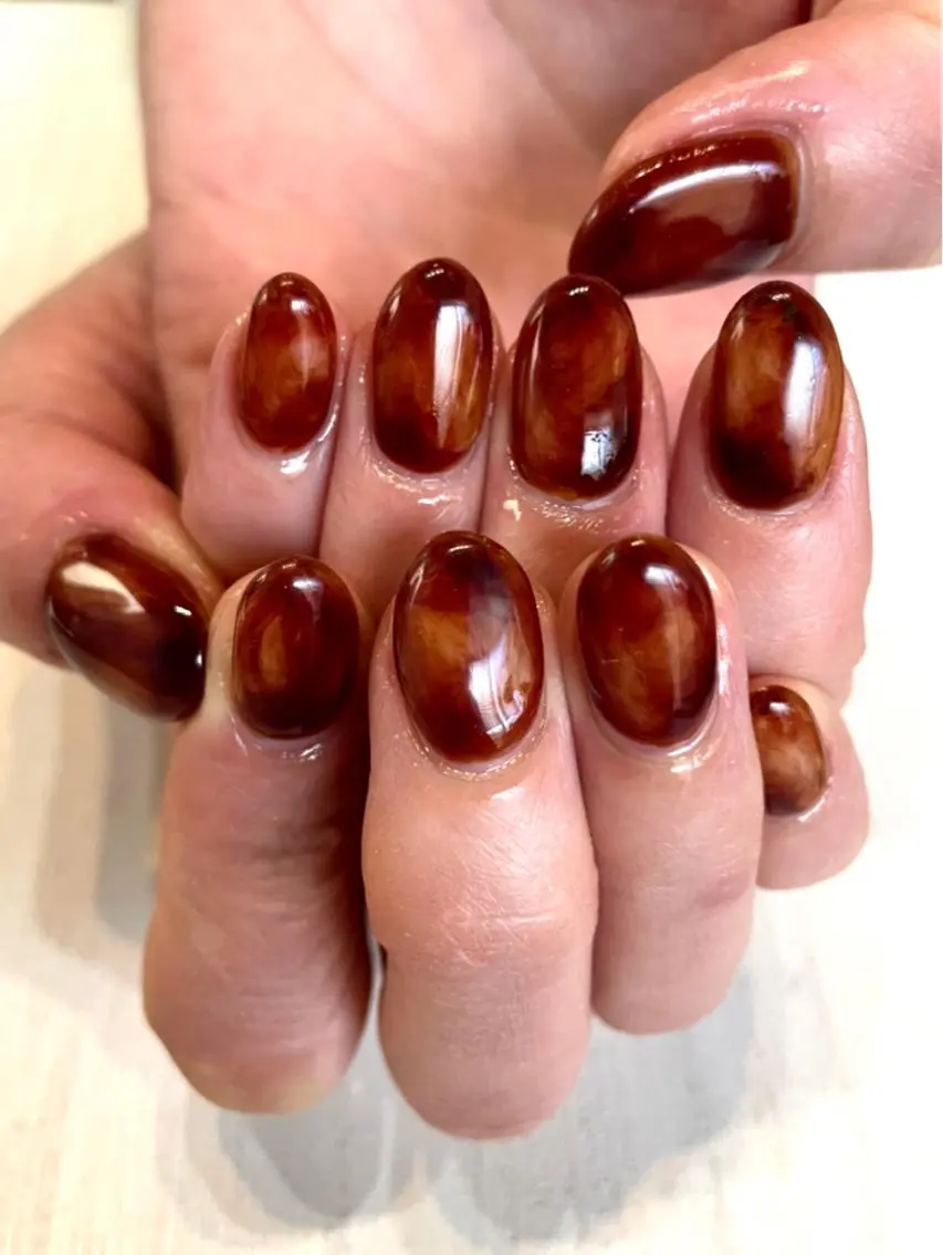 ネイル べっ甲ネイル spell nailのネイルデザイン