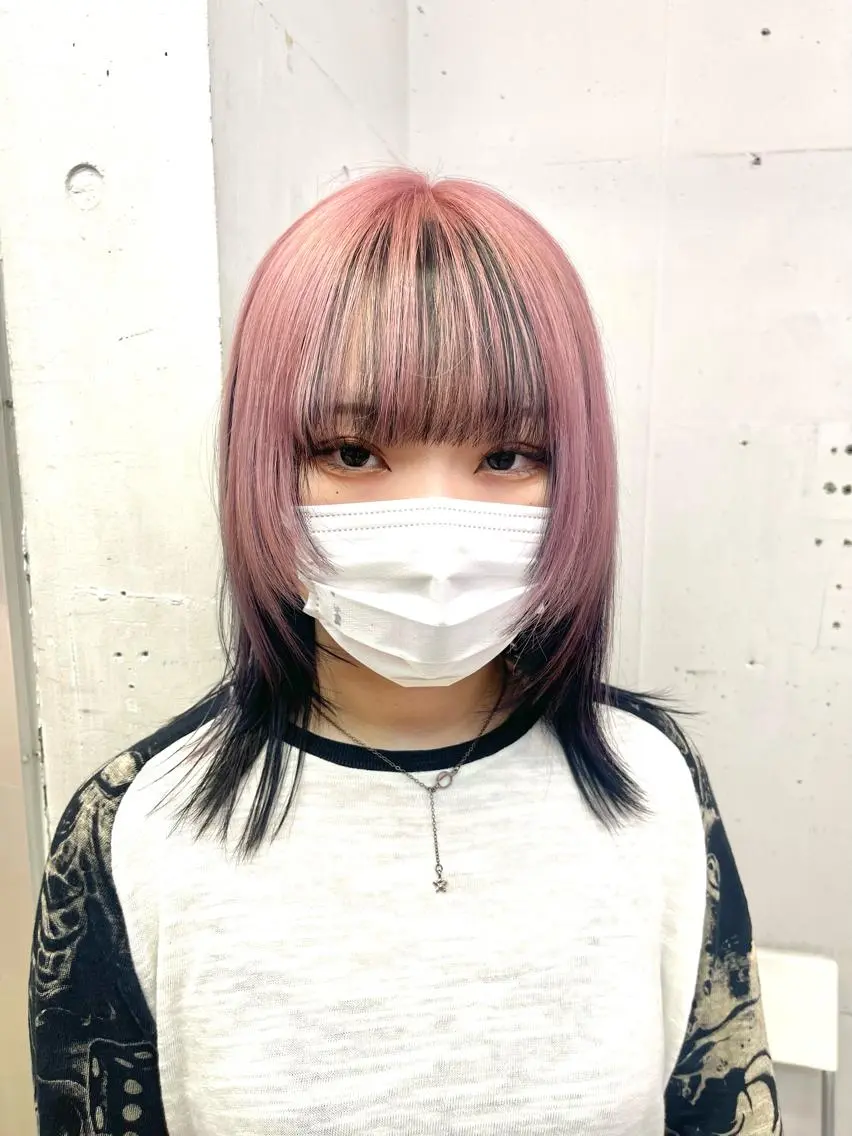 ミディアム カラー ハッシュカット/ハイ トーン/HIROKIのヘアスタイル