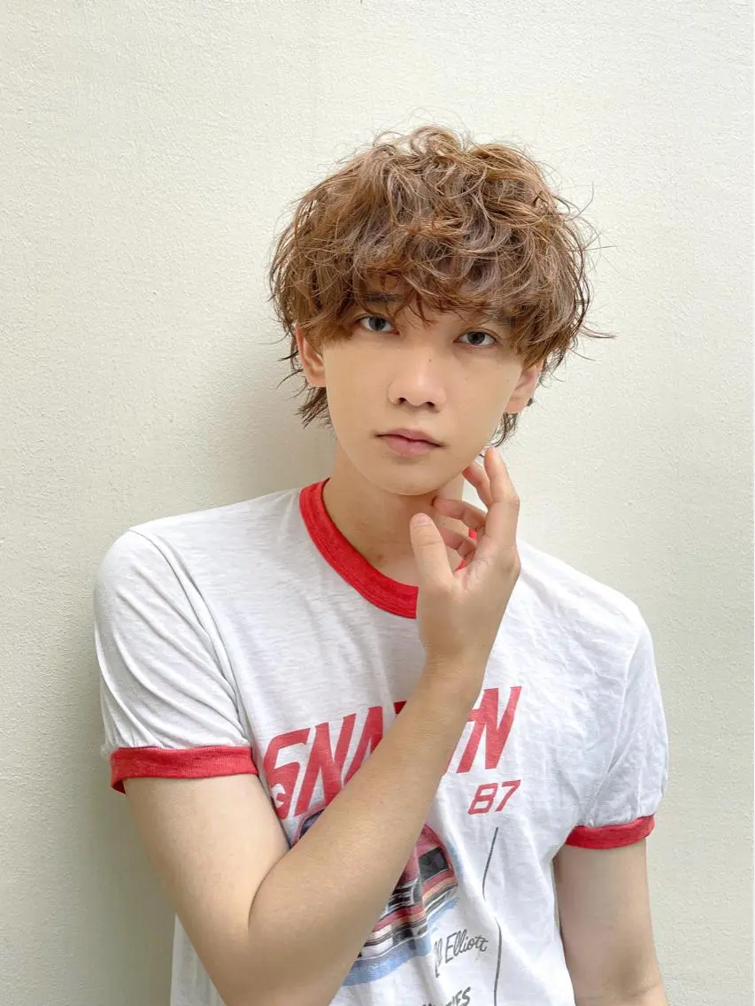 ショート パーマ メンズ 【センターパート】 大竹 龍之介のヘアスタイル