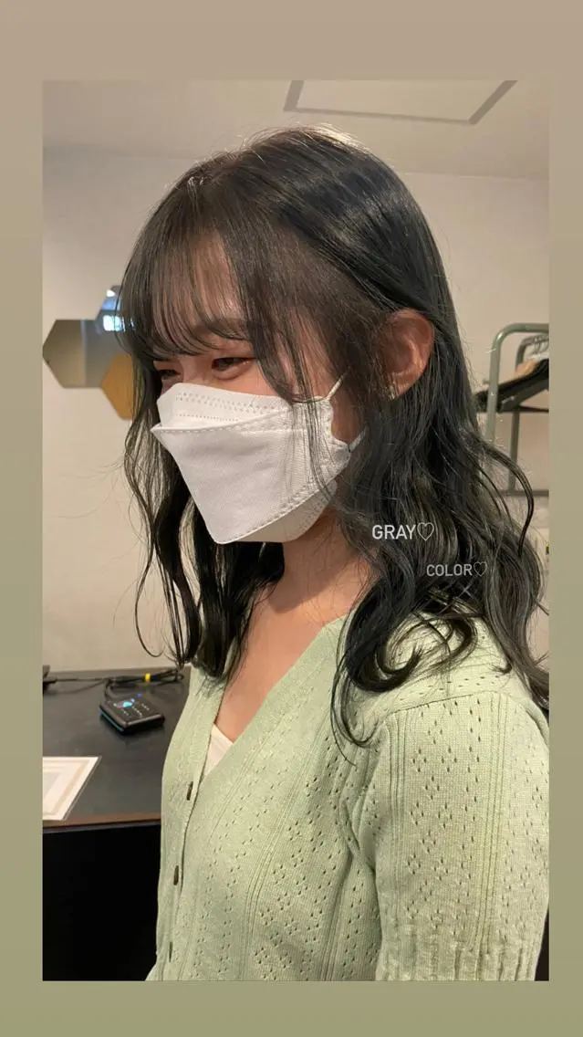 ロング カラー カット 縮毛矯正 トリートメント 北山 巴奈のヘアスタイル