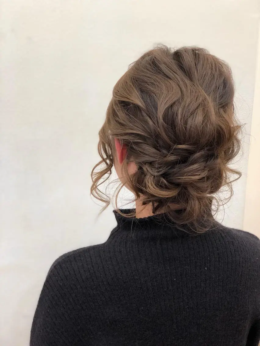 ミディアム ヘアアレンジ 結婚式・ブライダル ヘアセット s reenaのヘアスタイル