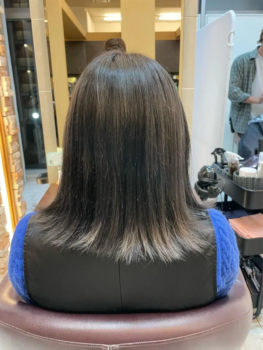ミディアム ヘアカラー 新籾 尚哉のヘアスタイル