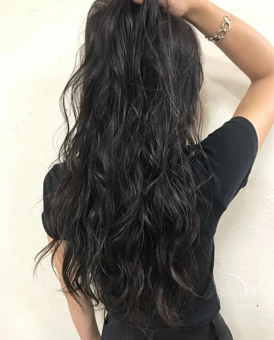ロング カラー ダークグレー 深沢 秀のヘアスタイル