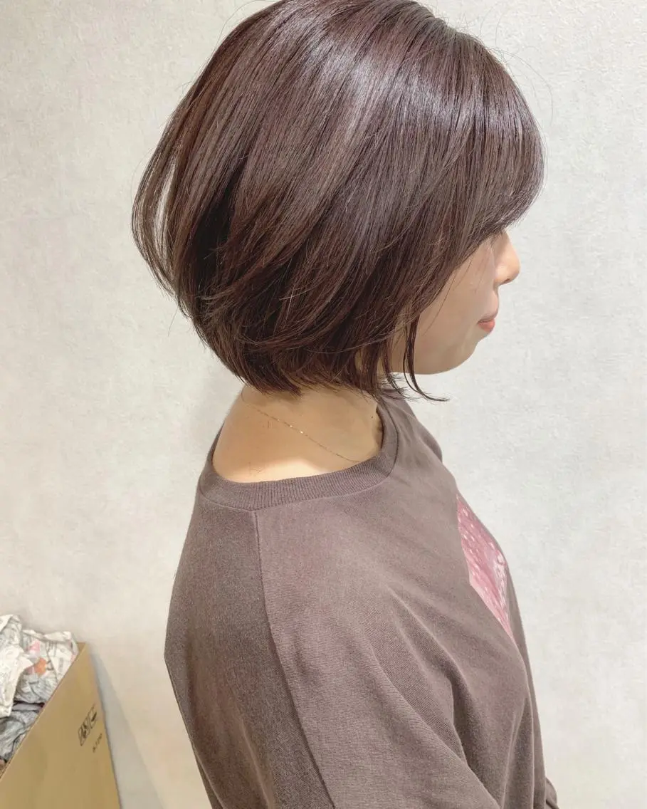 ショート 前下がりボブ ショートボブ ハンサムショート ボブ ハイライト ルーチェヘアー 北摂エリアNo.1のヘアスタイル