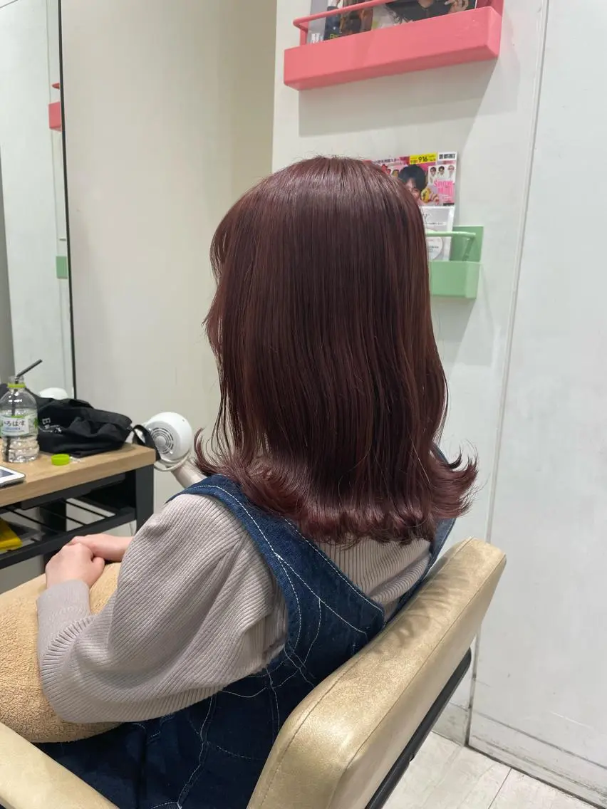 ミディアム カラー 髪質改善ストレート 韓国風レイヤー池袋のヘアスタイル