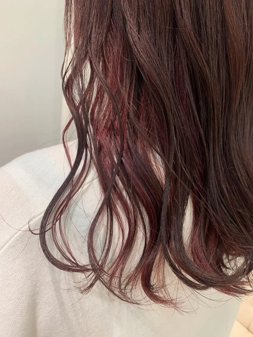 セミロング カラー ピンクカラー ヘアカラー トリートメント 🦖鶴岡 香純🦖のヘアスタイル