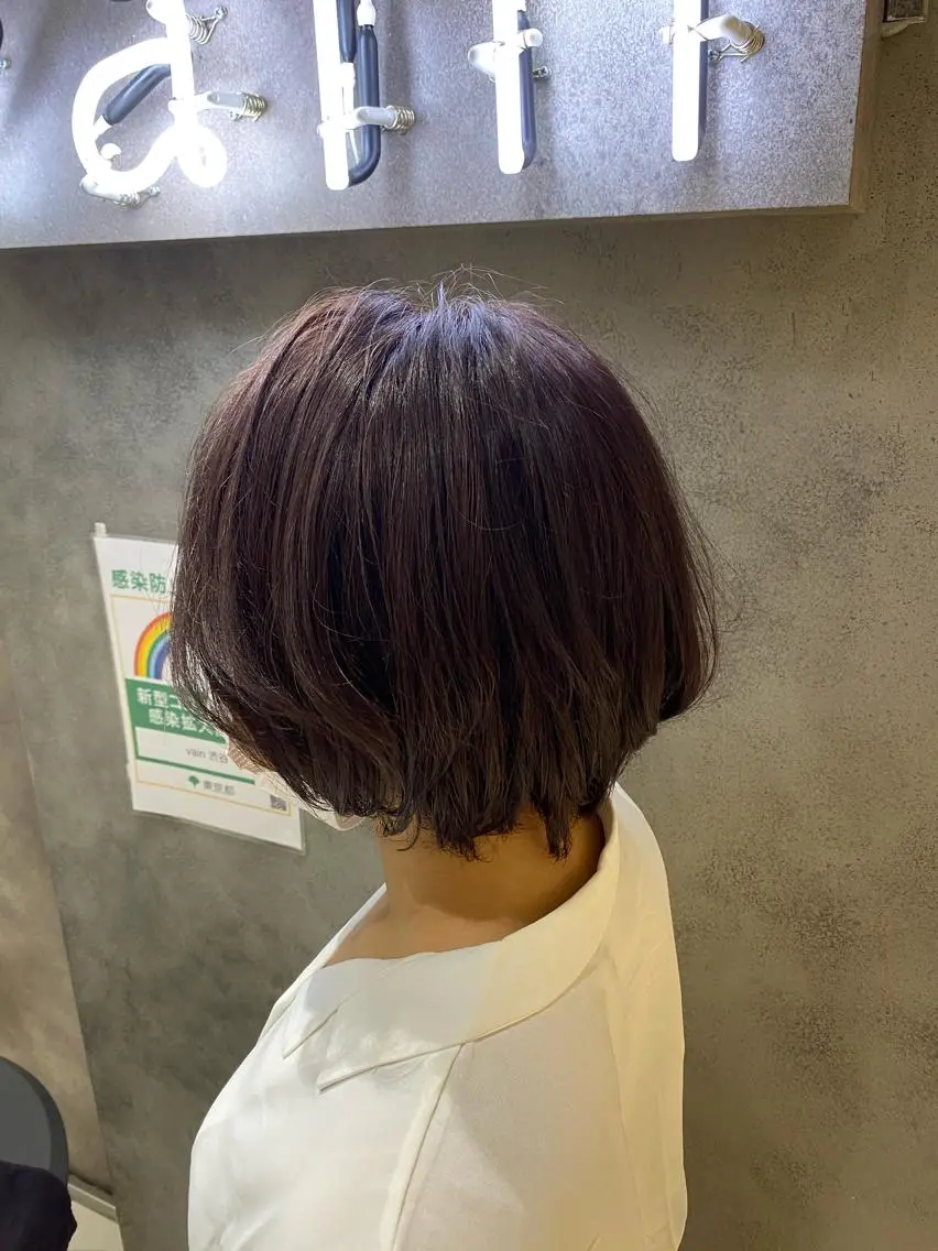 カラー ブラウンカラー 透明感カラー ラベンダーカラー 艶髪/ショート/ ボブ/なつきのヘアスタイル