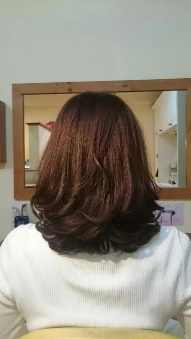 ミディアム カラー パーマ ヘアアレンジ アッシュ 丸山 良司のヘアスタイル