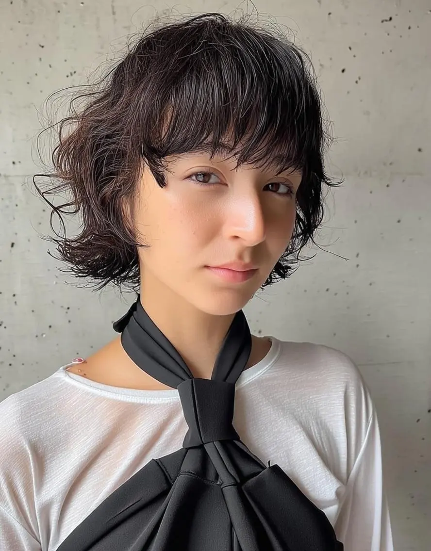 ミディアム パーマ デザインカラー✨ 透明感カラー菊地真保のヘアスタイル