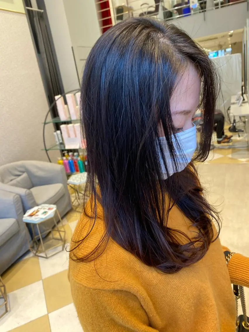 ロング レイヤーカット トリートメント カット トリートメント ヘアセット 💜髪質改善美髪💜 星野清光のヘアスタイル