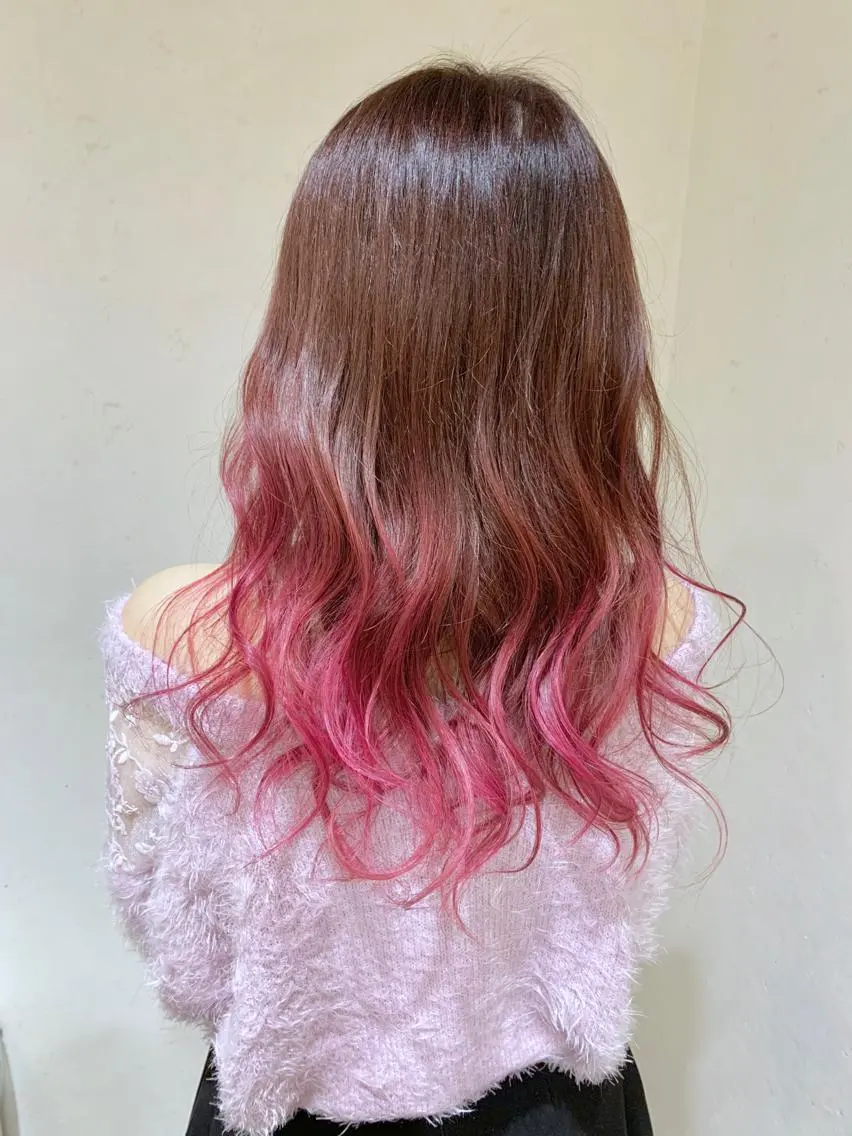 セミロング カラー パーマ ヘアアレンジ グラデーションカラー ピンクカラー ヘアカラー トリートメント 縮毛矯正/美髪 髪質改善/石田幸輔のヘアスタイル